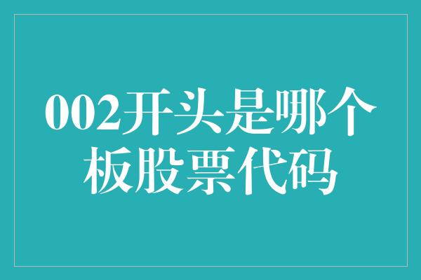 002开头是哪个板股票代码