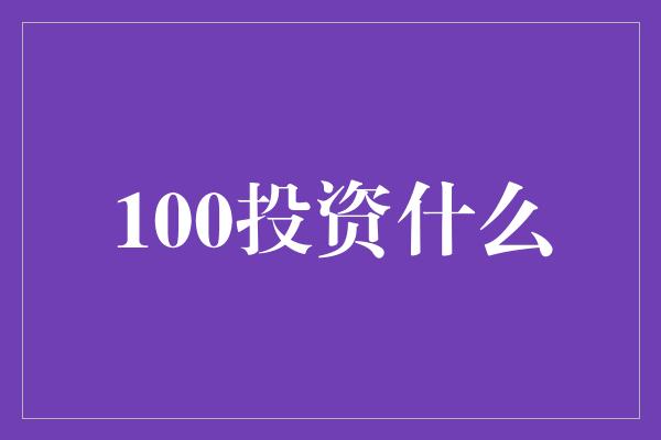 100投资什么