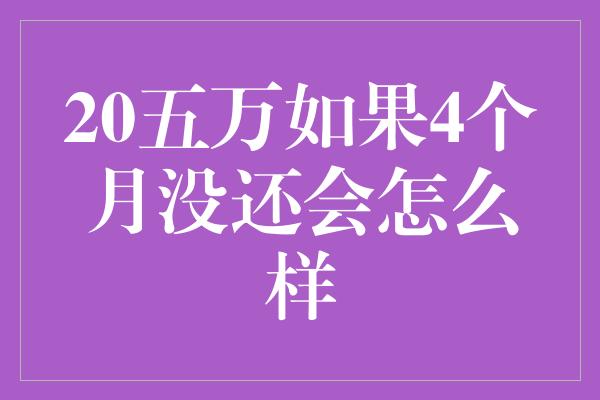 20五万如果4个月没还会怎么样