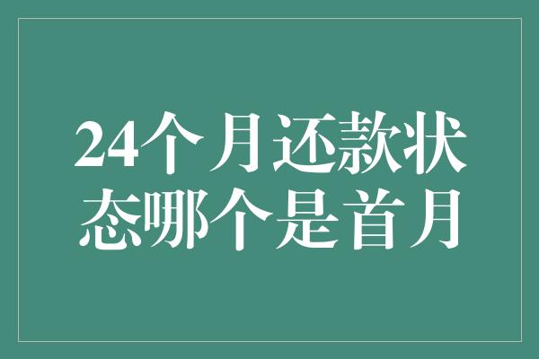 24个月还款状态哪个是首月