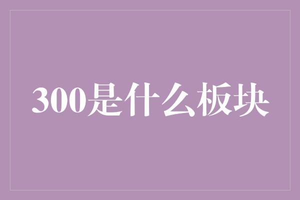 300是什么板块