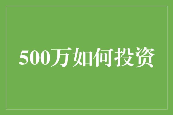 500万如何投资