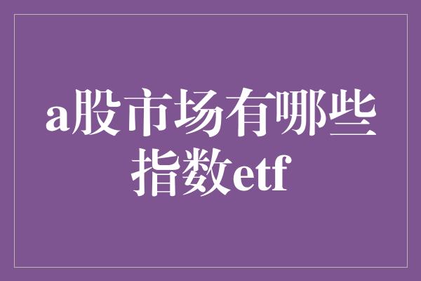 a股市场有哪些指数etf