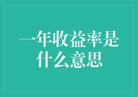 一年收益率：投资回报的核心指标