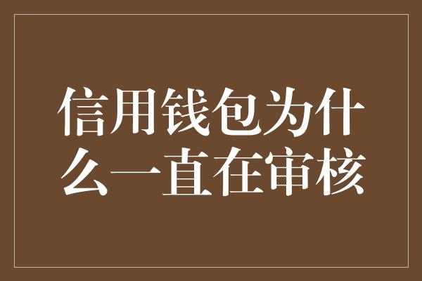 信用钱包为什么一直在审核