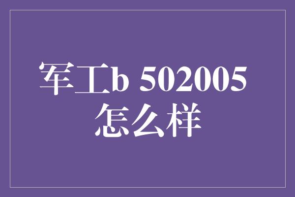 军工b 502005 怎么样