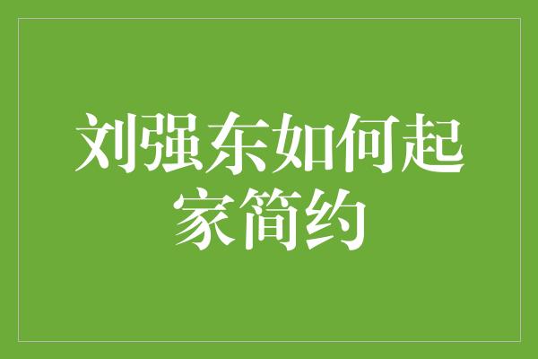 刘强东如何起家简约