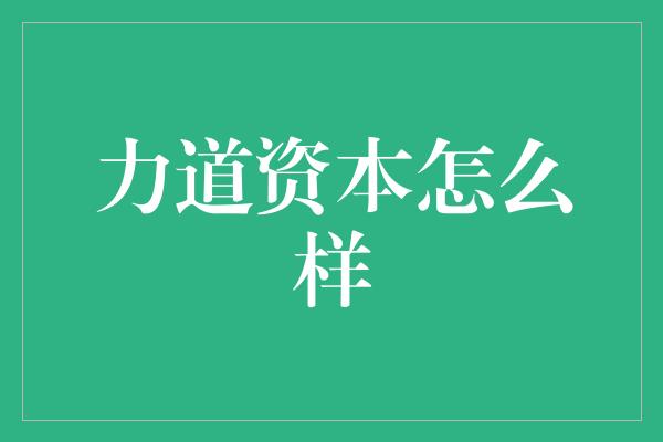 力道资本怎么样