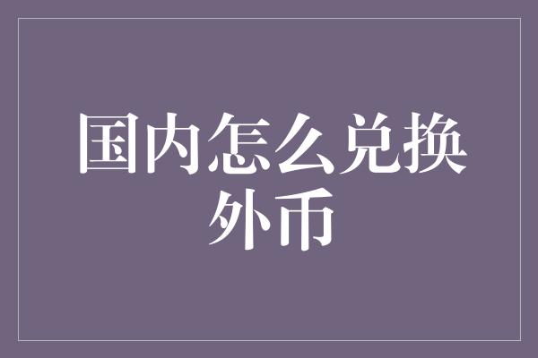 国内怎么兑换外币