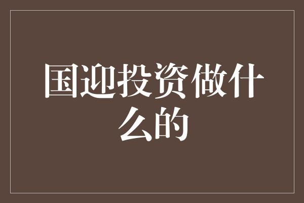 国迎投资做什么的