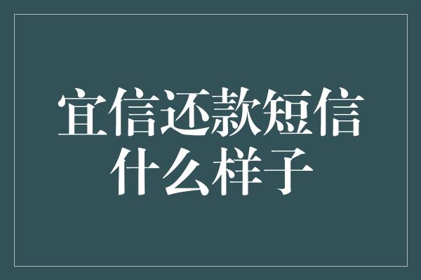 宜信还款短信什么样子