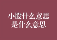 小股是什么？你真的懂了吗？