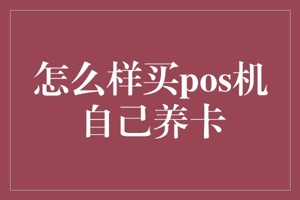 怎么样买pos机自己养卡