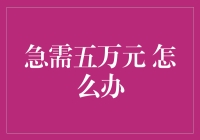 急需五万元？试试这些方法！