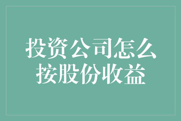 投资公司怎么按股份收益