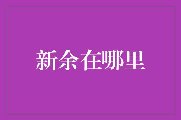 新余在哪里