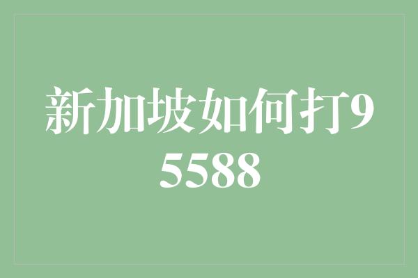 新加坡如何打95588