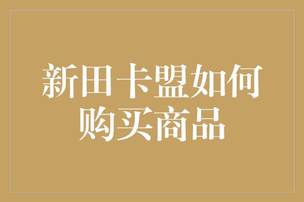 新田卡盟如何购买商品