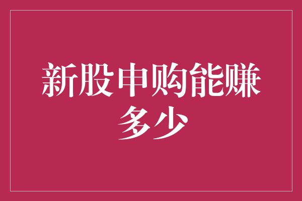 新股申购能赚多少