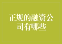 中国正规的融资公司有哪些：解析融资渠道和选择建议