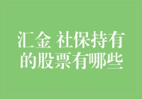 汇金社保持有的股票：中国经济稳定的独特力量