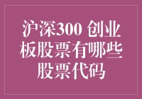 沪深300 创业板股票，哪些代码你知道吗？