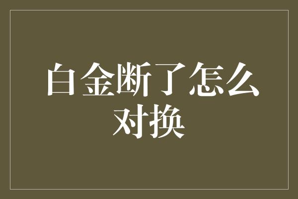 白金断了怎么对换