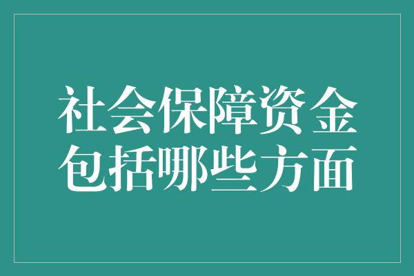 社会保障资金包括哪些方面