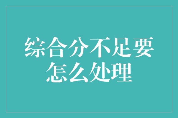 综合分不足要怎么处理