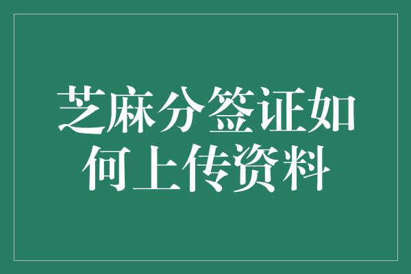 芝麻分签证如何上传资料