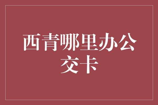 西青哪里办公交卡