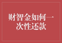 财智金：一次性还款策略与注意事项