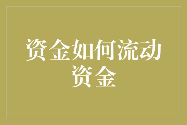 资金如何流动资金