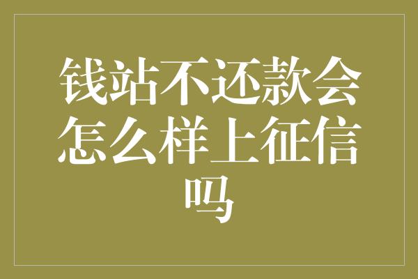 钱站不还款会怎么样上征信吗