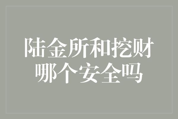 陆金所和挖财哪个安全吗