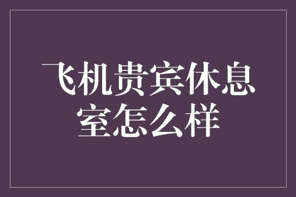 飞机贵宾休息室怎么样