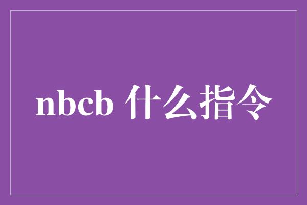 nbcb 什么指令